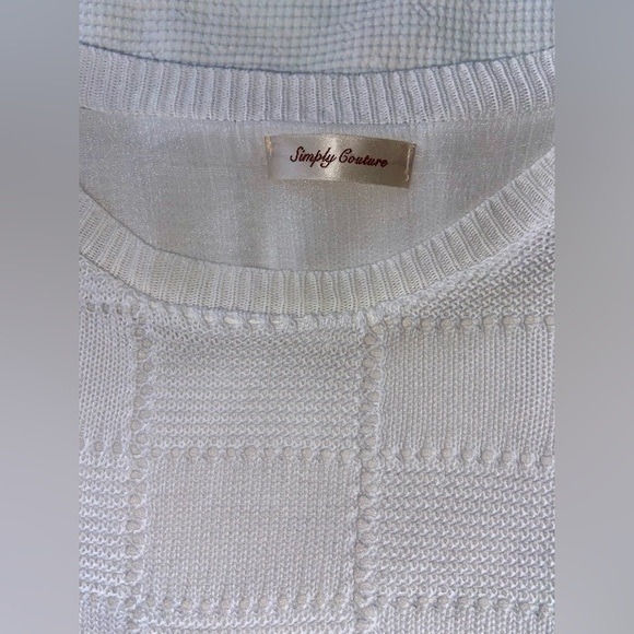Women’s Simply Couture white boho knit sweater vest with Tunic lining sz medium - Picture 5 of 11